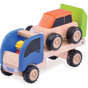 Houten speelgoedvoertuig Autotrailer