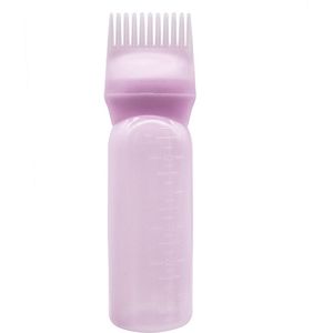 Haarapplicatiefles - Haarolie-applicator - Herbruikbare haarverf - Voor thuis, kapper, salon - 120 ml - roze