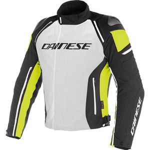 DAINESE RACING 3 D-DRY BLACK WHITE FLUO RED JACKET 50 - Maat - Jas