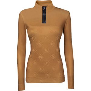 PK International Sportswear - Performance Shirt - Technisch Shirt - Meryl - Sneldrogend - Hoge kraag met rits - One Million - Almond - Lichtbruin - 158