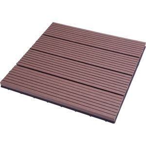 Tuintegels - Terrastegels - Vlondertegels - 30x30cm - Set van 11 stuks - Bruin