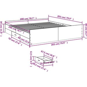 vidaXL-Bedframe-met-lades-bewerkt-hout-bruineikenkleurig-200x200-cm