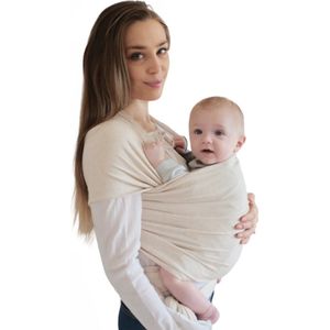 Mushie - Baby wikkeldoek - Draagdoeken en -zakken voor baby's - Beige Melange