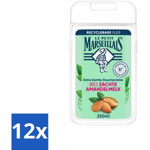 Le Petit Marseillais – Douchecrème – Zoete Amandel – Hydraterend – 250 ml - Voordeelverpakking - 12 stuks