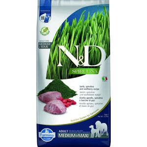 N&D Spirulina hondenvoeding Lam medium/maxi 7 kg