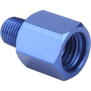 Oliedrukmeteradapter blauw 28 mm / 11 inch lang M12 vrouwelijk naar 1/8 NPT mannelijk adapter - Roestwerend en oliebestendig voor auto