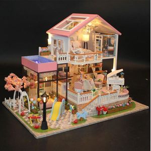 Miniatuur Bouwpakket Volwassenen - villa - Modelbouw - Knutselen – Poppenhuis - DIY Dollhouse - LED Verlichting