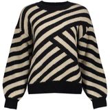 Geisha - Trui - Sand/Black - Streepdessin