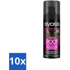 10 x SYOSS - Uitgroeispray Donker Bruin - Snelle Tussenoplossing voor Uitgroei - Uitgroeispray - Haarkleur - Haarkleurtechniek - Haarkleuring - Haarkleuring Tussenoplossing