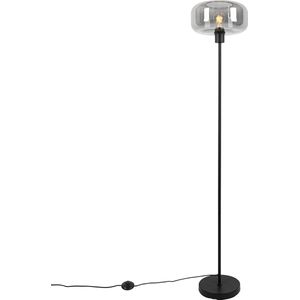 QAZQA bizle - Art Deco Vloerlamp | Staande Lamp - 1 lichts - H 146 cm - Grijs - Woonkamer | Slaapkamer | Keuken