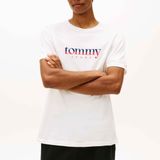 Tommy Jeans - Shirt - Ecru - Ronde Hals - Kwartmouw