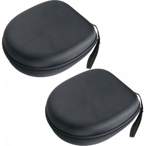 2 stuks - Hard Case Beschermhoes - Beschermhoes Draagtas - Hard Case - Universeel hoesje voor oordopjes - Voor Sony/JBL/Audio-Technica/Sennheiser hoofdtelefoon - Bluetooth Oordopjes - Koptelefoon Hoesje - Zwart