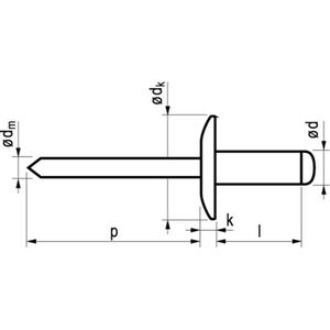 Masterfix blindklinknagel 4,8x20mm aluminium (Per 250 stuks)