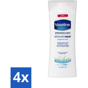 Vaseline - Advanced Repair - Bodylotion - Voor Droge Huid - 400 ml - Voordeelverpakking - 4 stuks