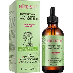 NIFEISHI Rozemarijn (Rosemary) Mint Olie - Hoofdhuid en Haar - Tegen Haaruitval - 60ml - Scalp & Hair Strengthening Oil