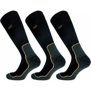 Caterpillar 3 Paar All Weather Werksokken Heren, Kuithoogte - Coolmax - Polyester Zwart, 43-46