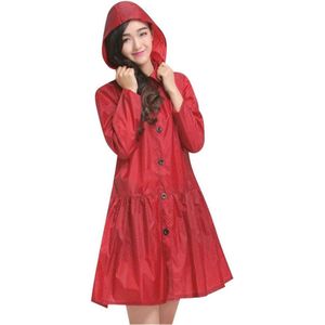 Draagbare Waterdichte Regenponcho met Kap - Rood
