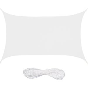 Relaxdays schaduwdoek - rechthoekig - zonnedoek - polyester - schaduwzeil - concaaf - wit, 2 x 3 m