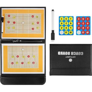 Opvouwbaar professioneel tactiekbord volleybal - Tactiekmap volleybal met magnetische schaakfiguren en pennen