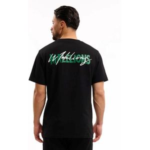 MALELIONS - Malelions Regular Iconic T-Shirt - Zwart Groen - Katoen