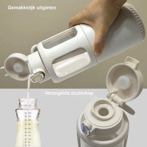 Draagbare Draadloze Flessenwarmer - Thermos Melk voor Pasgeborenen - 350 ml Draagbare Elektrische Flessenwarmer - USB Accu Voeding - 37 tot 55 °C Thermosfles