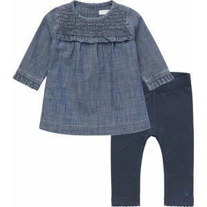 Noppies - Kledingset - 2 delig - Jurk Lanexa Medium Blue Denim - Legging Las Vegas Blue Nights - Maat 86