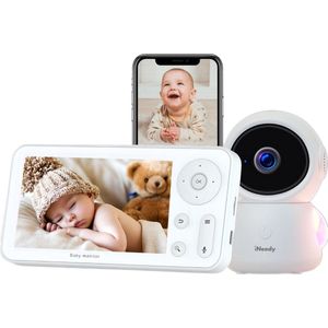 iNeedy Astronaut babyfoon met camera en app - 360 graden draaiende babycamera - babyfoon met wifi en zonder wifi -Op afstand bestuurbaar