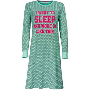 Irresistible Dames Nachthemd - 100% Katoen - Groen - Maat XXL