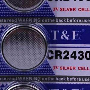 5 Stuks - T & E CR2430 Knoopcel Batterijen - Lithium - Silver Cell - 3 V
