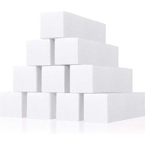 Professioneel nagelbufferblok - 4-weg nagelvijl gereedschap - 10 stuks - wit