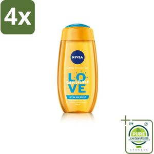 NIVEA Douchegel Love Sunshine 250 ml - Voordeelverpakking - 4 stuks - Douchegel - NIVEA