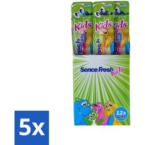 Sence - Fresh Kids Soft - Tandenborstels - Zacht - 12 Tandenborstels - Bulkverpakking - 5 stuks