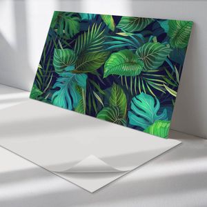 Wallfluent Vinyl Wandpaneel - Tropische bladeren in het struikgewas Wandpaneel PVC - 100 cm x 50 cm - Groente Vinyl Wandpaneel - 1 stuk - Rechthoekig Wandbekleding Vinyl - Bloemen Wandpaneel - Zelfklevend Wandpaneel - Wandpaneel Keuken en Badkamer