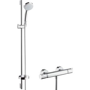 hansgrohe Ecostat Comfort douchethermostaat - Inclusief Croma 100 Vario Doucheset - glijstang 900 mm - 150 mm hartafstand – Chroom - 4 straalsoorten