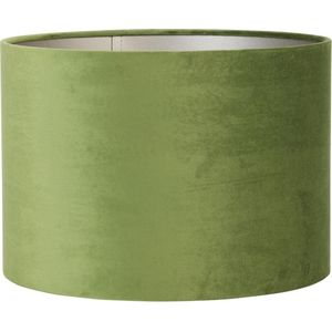 Light & Living Cilinder Lampenkap Velours - Olive Green - 30x21cm - Voor Tafellampe - Hanglampen