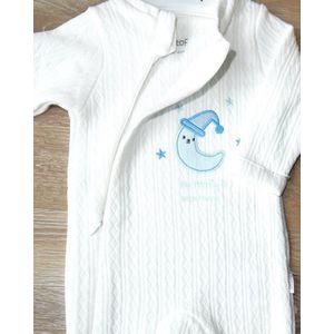 KINDERKLEDING BABY PYJAMA/JUMPSUIT - MET SOKJES EN RITS - 100% KATOEN - 3-6MND
