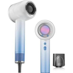 MOOSOO - H2 - Haardroger in Wit/Blauw - High Speed - Ionisch met Soft Nuzzle