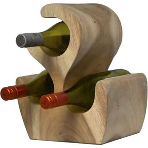 Ibarra Wijnrek - 25x18x31 cm - Bruin - Suarhout - wijnrek muur, wijnkast, wijnrek hout, wijnrekken, wijnrek zwart, wijnrek hangend, wijn rek, wijnrek wand