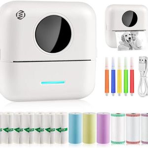 Equivera Mini-Printer - Pocket Printer - Mobiele Fotoprinter - Draagbaar & Draadloos - Leerhulp & Notites