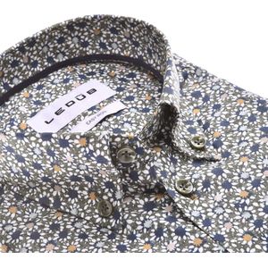 Ledûb shirt modern fit bloemen print groen