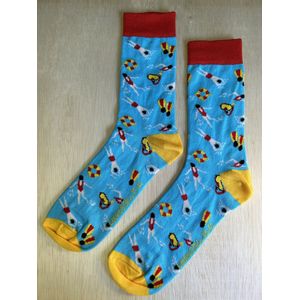 SOKn. Trendy sokken *ZWEMMEN* maat 35-41 (ook leuk om kado te geven !)