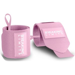 Breaking Limits Wrist Wraps voor Fitness & Crossfit – Polsbanden voor Krachttraining –Polsbrace - Roze - 2 Stuks