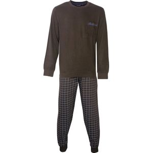 Paul Hopkins Heren Pyjama - Ronde Hals - Katoen - Bruin - Maat S