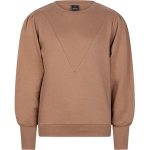 Meisjes sweater V - Hazelnoot bruin