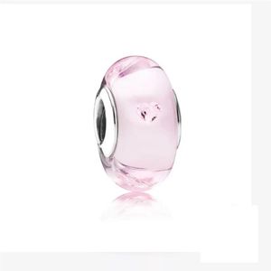 Zilveren Bedel Glazen Kraal | Basic Roze Hart| Sterling zilver 925 | Bedelarmband | Sieraden | Moederdag Cadeau | Past op de 3 Millimeter - Standaard Armband | Romystones