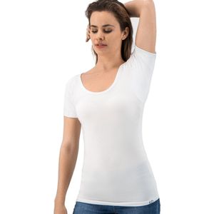 Fibershirts - Anti Zweet Shirt - Wit - Ingenaaide Okselpads - Ondershirt - Dames