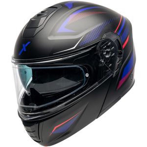 Motor Modulaire Helm ATLAS HORIZON Mat zwart/paars/rood M van MOTOBLOUZ