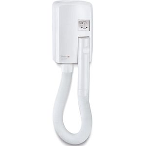 Compacte wandhaardroger met scheerstopcontact - 1200 Watt voor hotels