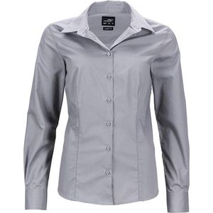 James and Nicholson Dames/dames Longsleeve Business Shirt (Staalgrijs)