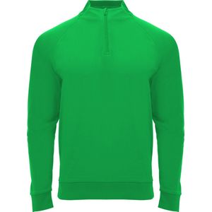 Varen Groen sportshirt met raglanmouwen en halve rits manchetten van ribboord model Epiro maat XL